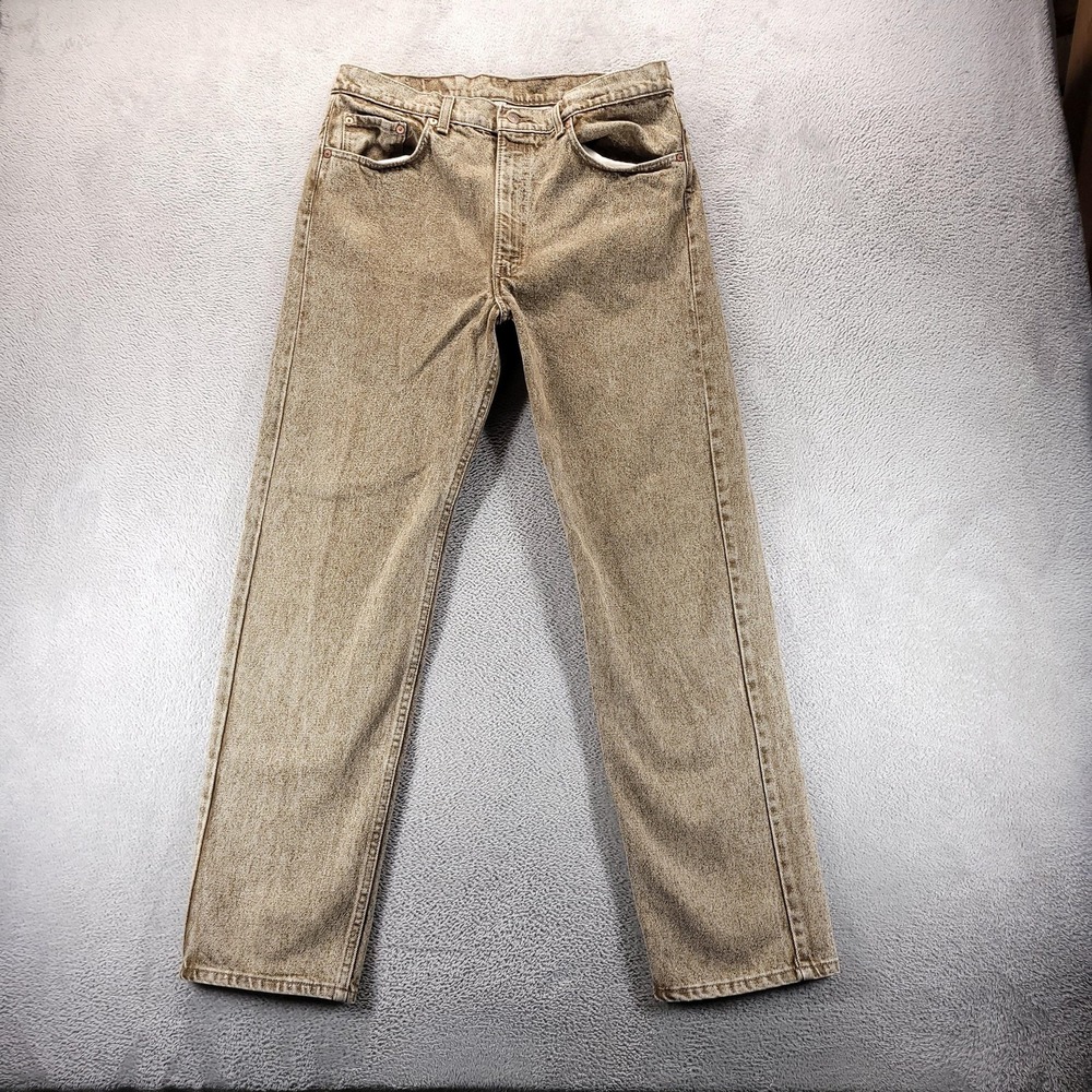 VTG Levis 505 Jeans Mens 38x32 Brown Regular Straight Light Wash Made In USA 80s